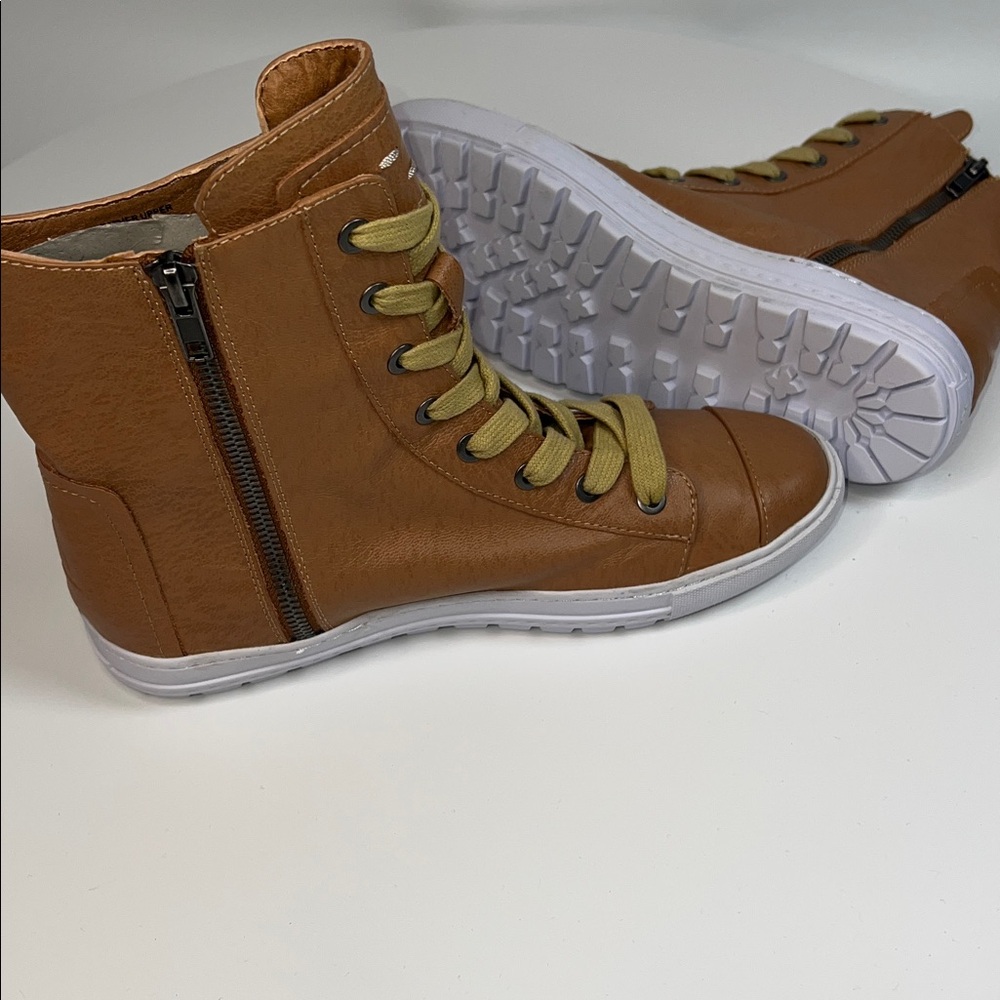 💛NWT WOMENS  KELSI DAGGER BROOKLYN LACE UP LEATHER HIGH TOP BOOTS SIZE 8.5 - Picture 9 of 10